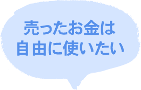 売ったお金は自由に使いたい